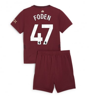 Manchester City Phil Foden #47 Tredje Kläder Barn 2024-25 Kortärmad (+ Korta byxor)